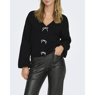 Product ONLY ONLDONNA LS BOW V-NECK KNT base image