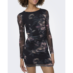 Product ONLY ONLKAYA LIFE LS RUCHING MESH DRESS WVN base image
