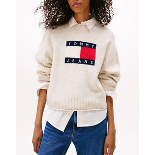 Product TOMMY JEANS TJW MELANGE FLAG SWEATER RIB EXT base image
