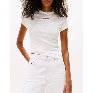 Product TOMMY JEANS TJW SLIM SCRIPT LABEL SS TEE EXT base image
