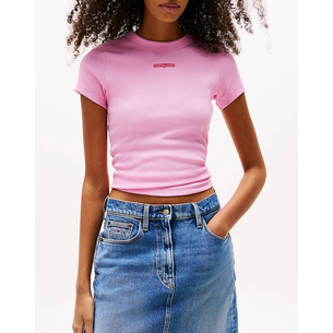 Product TOMMY JEANS TJW SLIM SCRIPT LABEL SS TEE EXT base image