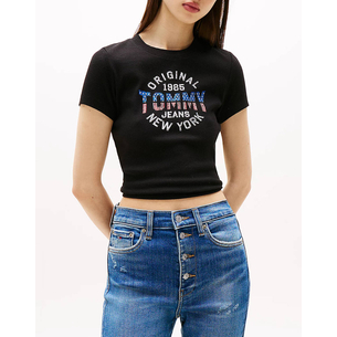 Product TOMMY JEANS TJW SLIM SH TOMMY NY RIB TEE base image