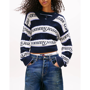 Product TOMMY JEANS TJW STRIPE LOGO SWEATER EXT base image
