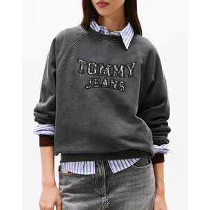 Product TOMMY JEANS TJW BXY LEOPARD VARSITY CREW base image