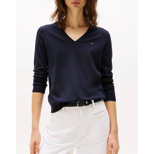 Product TOMMY HILFIGER CO JERSEY STITCH V-NK SWEATER base image