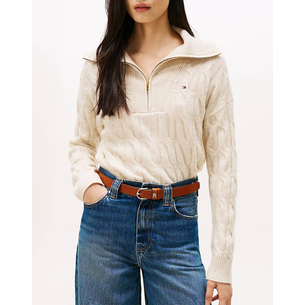 Product TOMMY HILFIGER SOFT WOOL CABLE 1/2 ZIP LS SWT base image