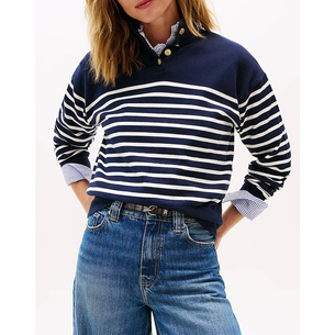 Product TOMMY HILFIGER CO JERSEY GOLD BTN MOCK-NK SWT base image