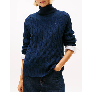 Product TOMMY HILFIGER SOFT WOOL CABLE ROLL-NK LS SWT base image