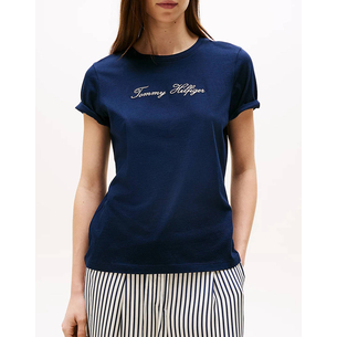 Product TOMMY HILFIGER LUREX SCRIPT REG C-NK SS TEE base image