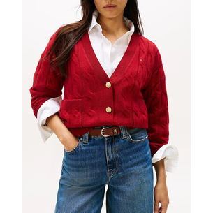 Product TOMMY HILFIGER SOFT WOOL CABLE CARDIGAN base image