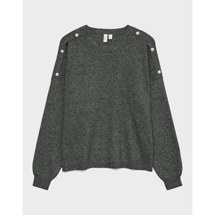 Product VERO MODA VMJOYA LS O-NECK BUTTON PULLOVER BTQ base image