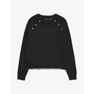 Product VERO MODA VMHAPPY LS O-NECK BUTTON PULLOVER BOO base image