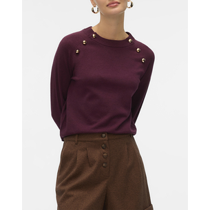 Product VERO MODA VMHAPPY LS O-NECK BUTTON PULLOVER BOO base image