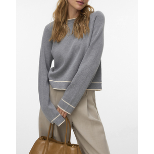 Product VERO MODA VMGOLD LS O-NECK DOUBLE CONTRAST PULL base image