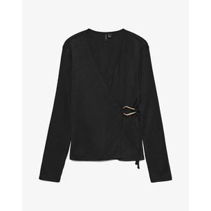 Product VERO MODA VMLOUISA LS V-NECK WRAP TOP JRS GA base image