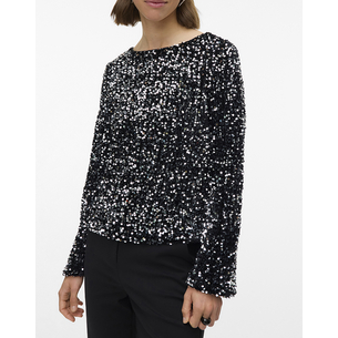 Product VERO MODA VMBELLA LS BOATNECK SQ TOP JRS GA base image