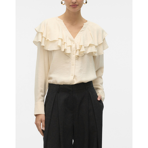 Product VERO MODA VMLIZZI LS FLOUNCE TOP WVN GA base image