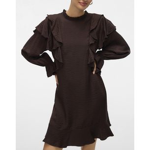 Product VERO MODA VMLIZZI LS SHORT FLOUNCE DRESS WVN GA base image