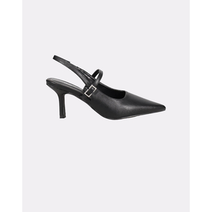 Product MIGATO SLINGBACK MATTE SHOES WITH STRAPS & BUCKLE AND RHINESTONES BLACK base image