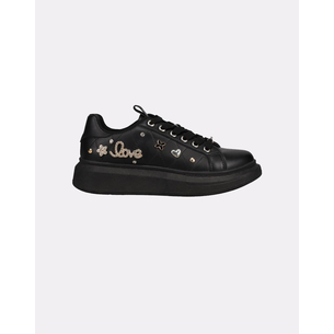 Product MIGATO MATTE SHOES WITH MTLLC. DECOR. & LACES BLACK base image