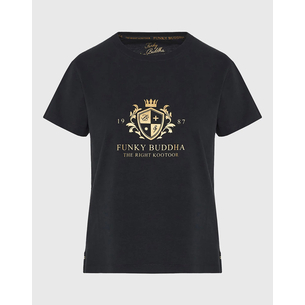 Product FUNKY BUDDHA Γυναικεία Μπλούζα Με Κοντό Μανίκι Και Τύπωμα base image