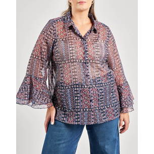 Product PARABITA Πουκάμισο chiffon boho εμπριμέ base image