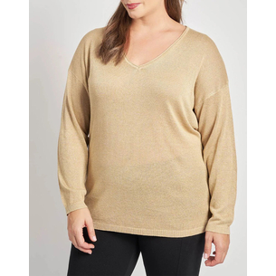 Product PARABITA Πλεκτό τοπ με V και lurex base image