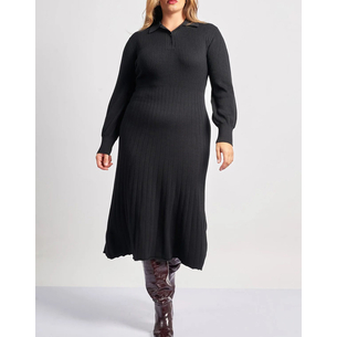 Product PARABITA Φόρεμα πλεκτό ριπ με γιακά polo base image