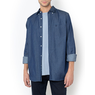 Product THE BOSTONIANS DENIM SHIRT REGULAR FIT Plain DENIM Button-down Regular Fit base image
