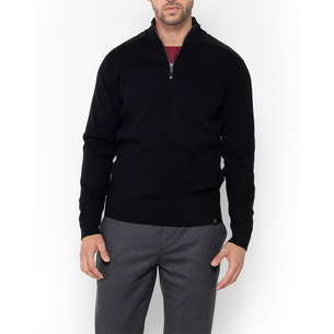 Product THE BOSTONIANS ΠΛΕΚΤΟ ΒΑΜΒΑΚΕΡΟ HALF-ZIP REGULAR FIT base image