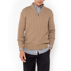 Product THE BOSTONIANS KNITTED COTTON HALF-ZIP REGULAR FIT base image