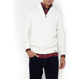 Product THE BOSTONIANS ΠΛΕΚΤΟ ΒΑΜΒΑΚΕΡΟ HALF-ZIP REGULAR FIT base image