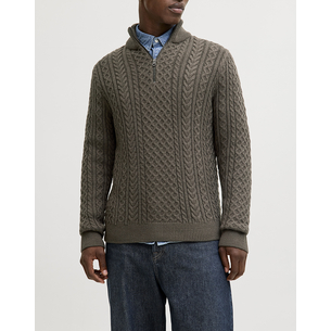 Product JACK&JONES JPRBLUSEAN KNIT CABLE HALF ZIP SN base image