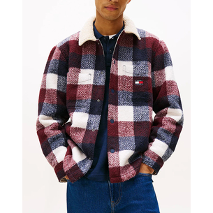Product TOMMY JEANS TJM CHECK TEDDY CLLR OVERSHIRT base image