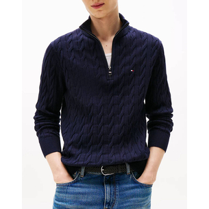 Product TOMMY HILFIGER CLASSIC COTTON CABLE ZIP MOCK base image