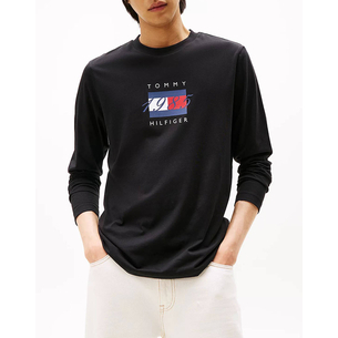 Product TOMMY HILFIGER LINEAR FLAG GRAPHIC LS TEE base image