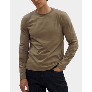 Product TRUSSARDI T-SHIRT SLIM FIT A MANICHE LUNGHE IN JERSEY STRETCH CON RICAMO base image