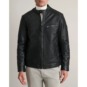 Product NAVY&GREEN LEATHER JACKET base image