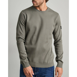 Product NAVY&GREEN CREWNECK COTTON KNIT base image