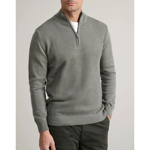 Product NAVY&GREEN KNITTED COTTON JACKET WITH ZIPPER base image