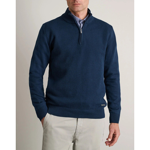 Product NAVY&GREEN KNITTED COTTON JACKET WITH ZIPPER base image