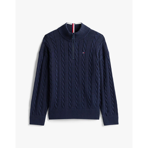 Product TOMMY HILFIGER COTTON CABLE HALF ZIP SWEATER base image