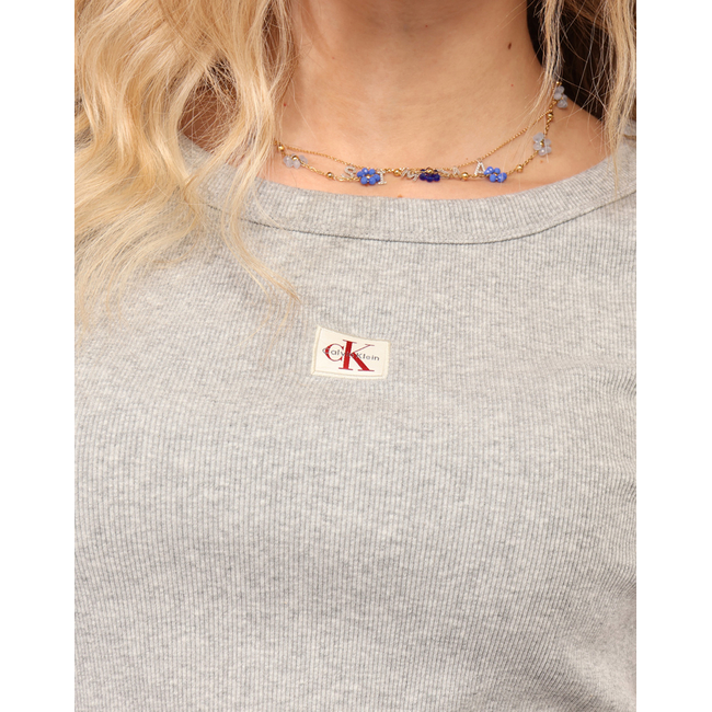 Product CALVIN KLEIN JEANS A- WOVEN LABEL 2X2 RIB BABY TEE base image