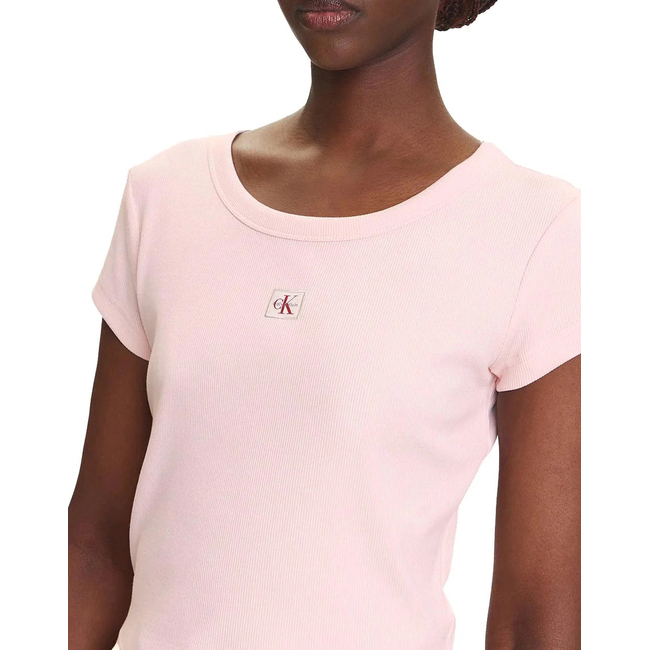 Product CALVIN KLEIN JEANS A- WOVEN LABEL 2X2 RIB BABY TEE base image