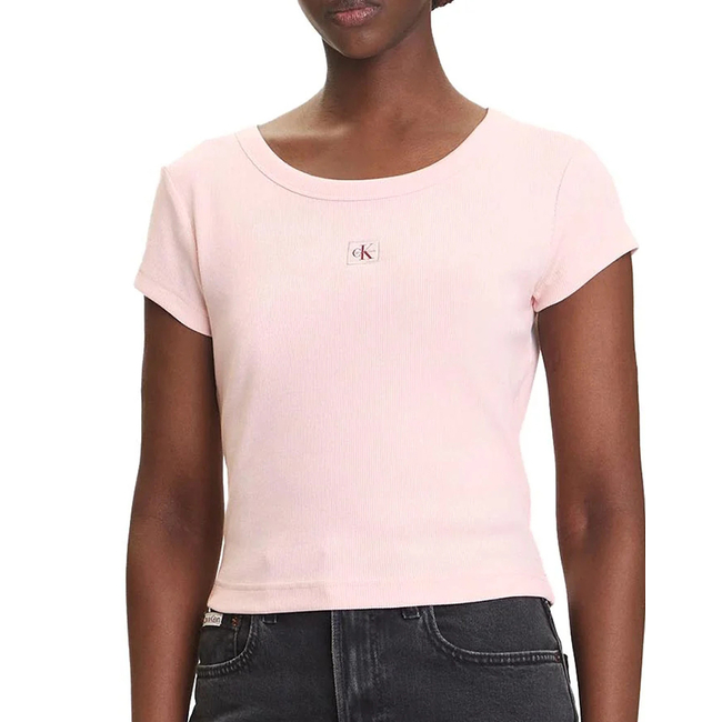 Product CALVIN KLEIN JEANS A- WOVEN LABEL 2X2 RIB BABY TEE base image