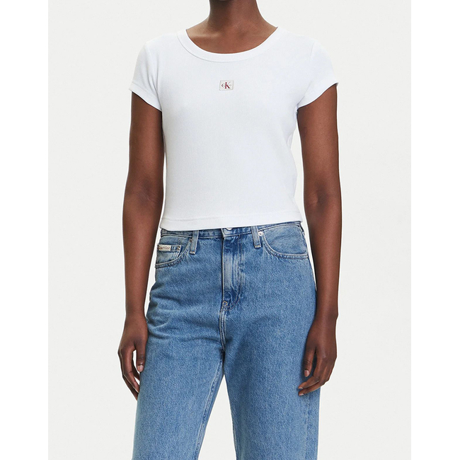 Product CALVIN KLEIN JEANS A- WOVEN LABEL 2X2 RIB BABY TEE base image