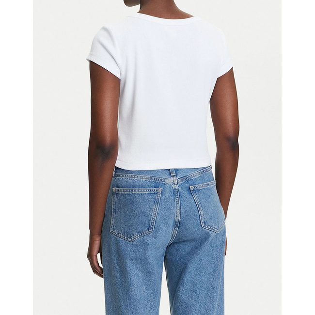 Product CALVIN KLEIN JEANS A- WOVEN LABEL 2X2 RIB BABY TEE base image