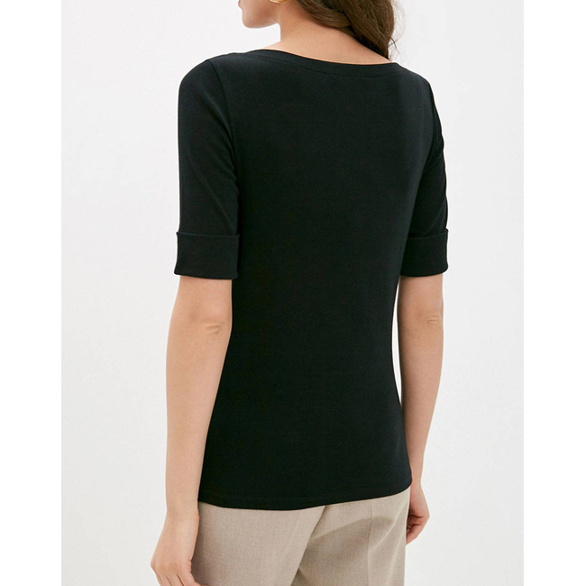 Product LAUREN RALPH LAUREN RFND STRTCH 1X1 RIB-ELB SLV BT NK TOP base image