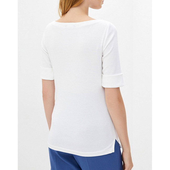 Product LAUREN RALPH LAUREN RFND STRTCH 1X1 RIB-ELB SLV BT NK TOP base image