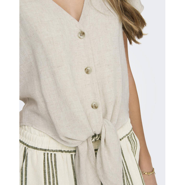 Product ONLY ONLSIESTA SS KNOT LIN BL SHIRT PNT NOOS base image